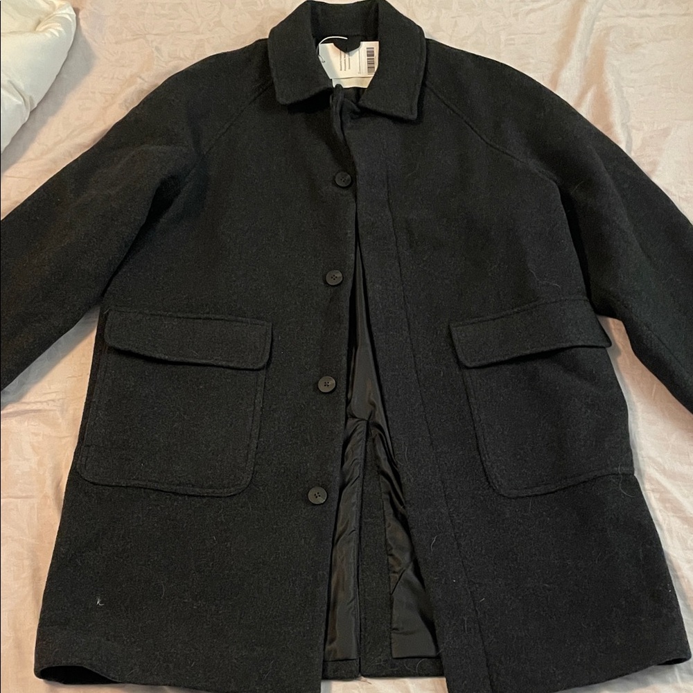 Everlane Men's Dark Wool Driving Coat - Picture 7 of 11